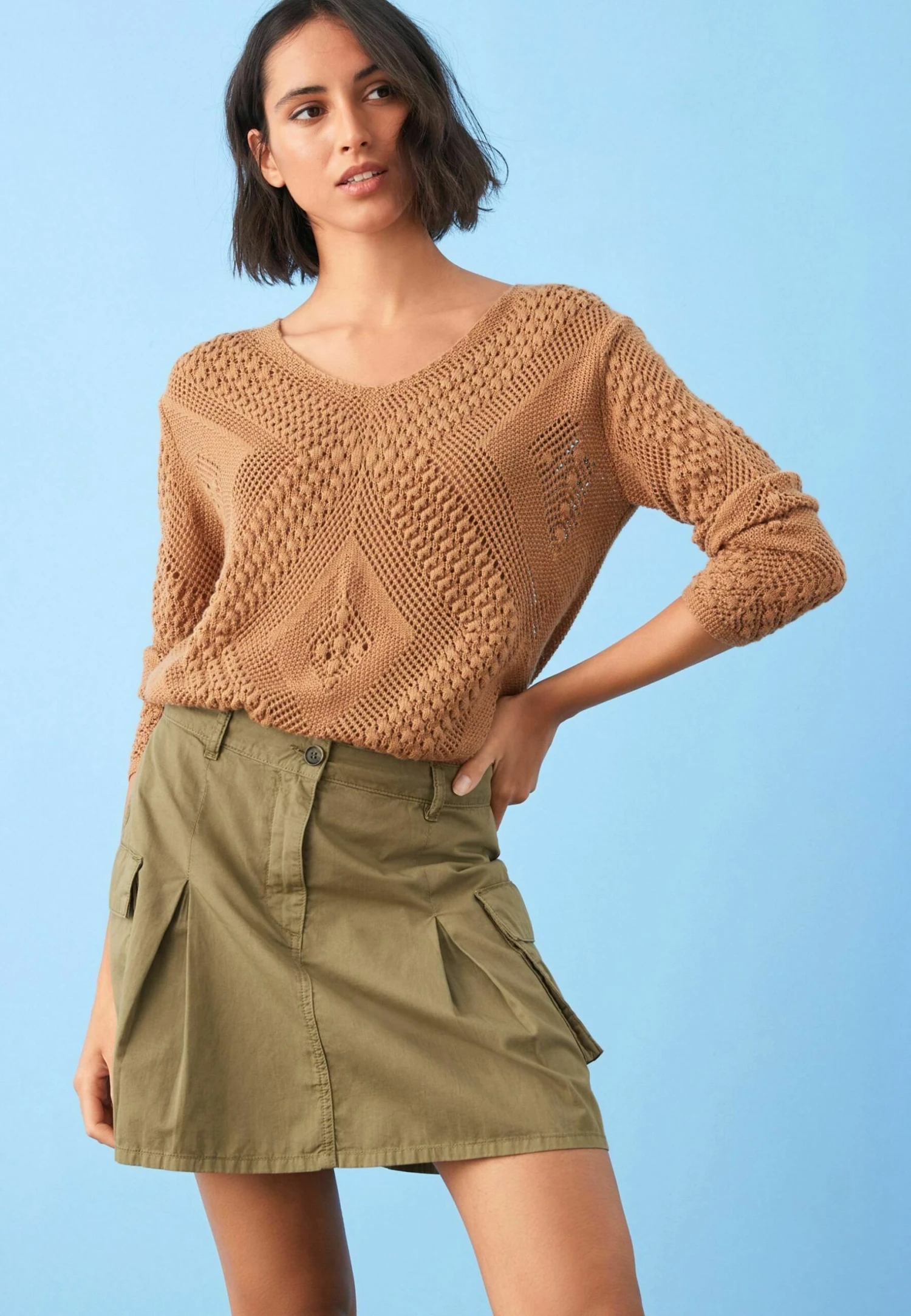 Next Utility Standard - Jupe TrapĂšze - Camel Natural