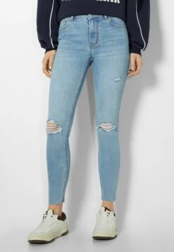 BERSHKA Vintage - Jeans Skinny - Light Blue Denim