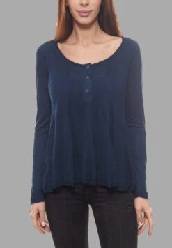 Lässiges - T-Shirt À Manches Longues - Blau