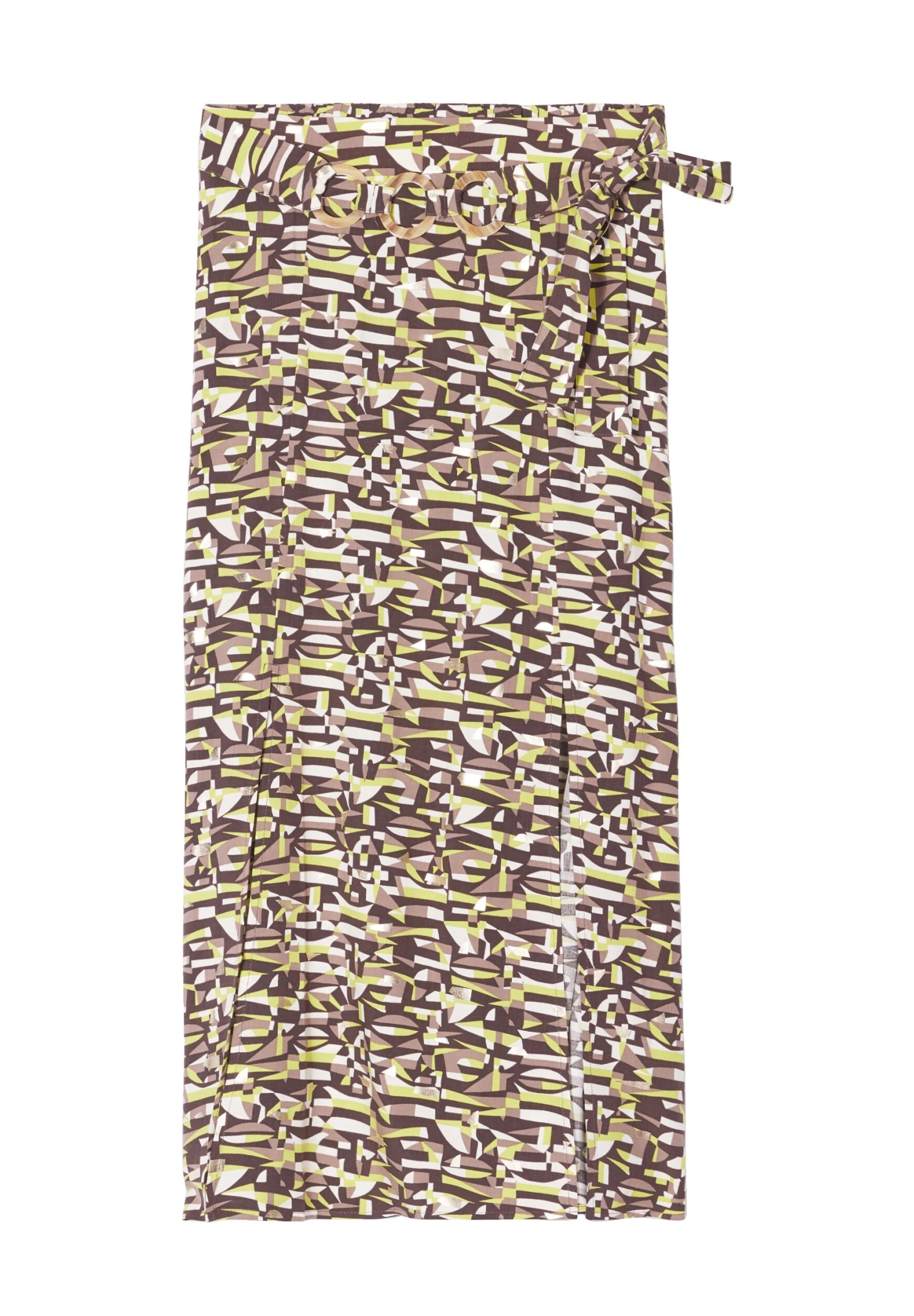 Geschlitzter Midi - Jupe TrapĂšze - Marron â Image 5