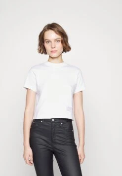 Calvin Klein Jeans Address Logo Baby Tee - T-Shirt Imprimé - Bright White