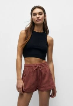 PULL & BEAR Flowing With Pockets - Short - Light Brown
