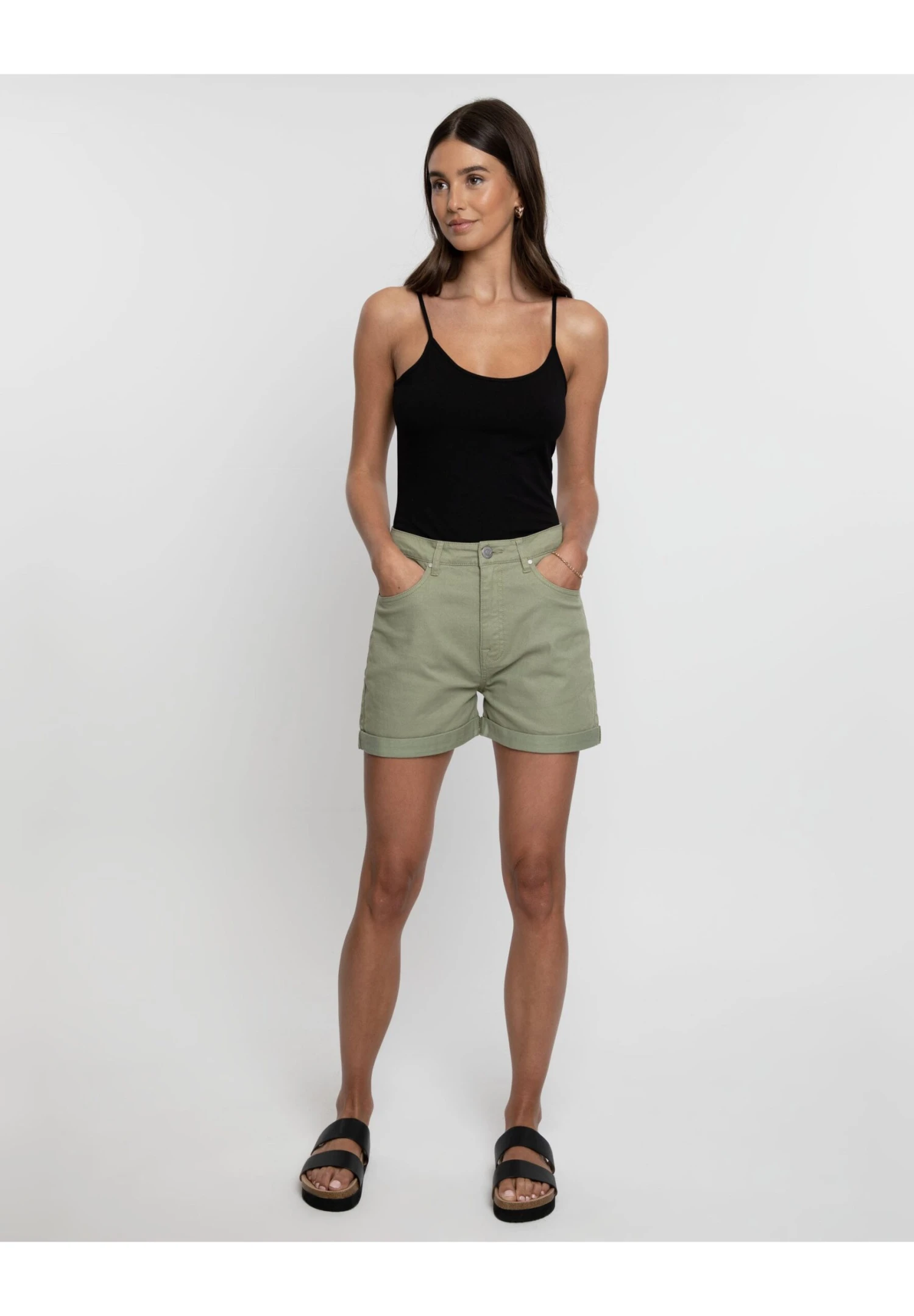 Threadbare Calais Classic - Short En Jean - Olive – Image 2