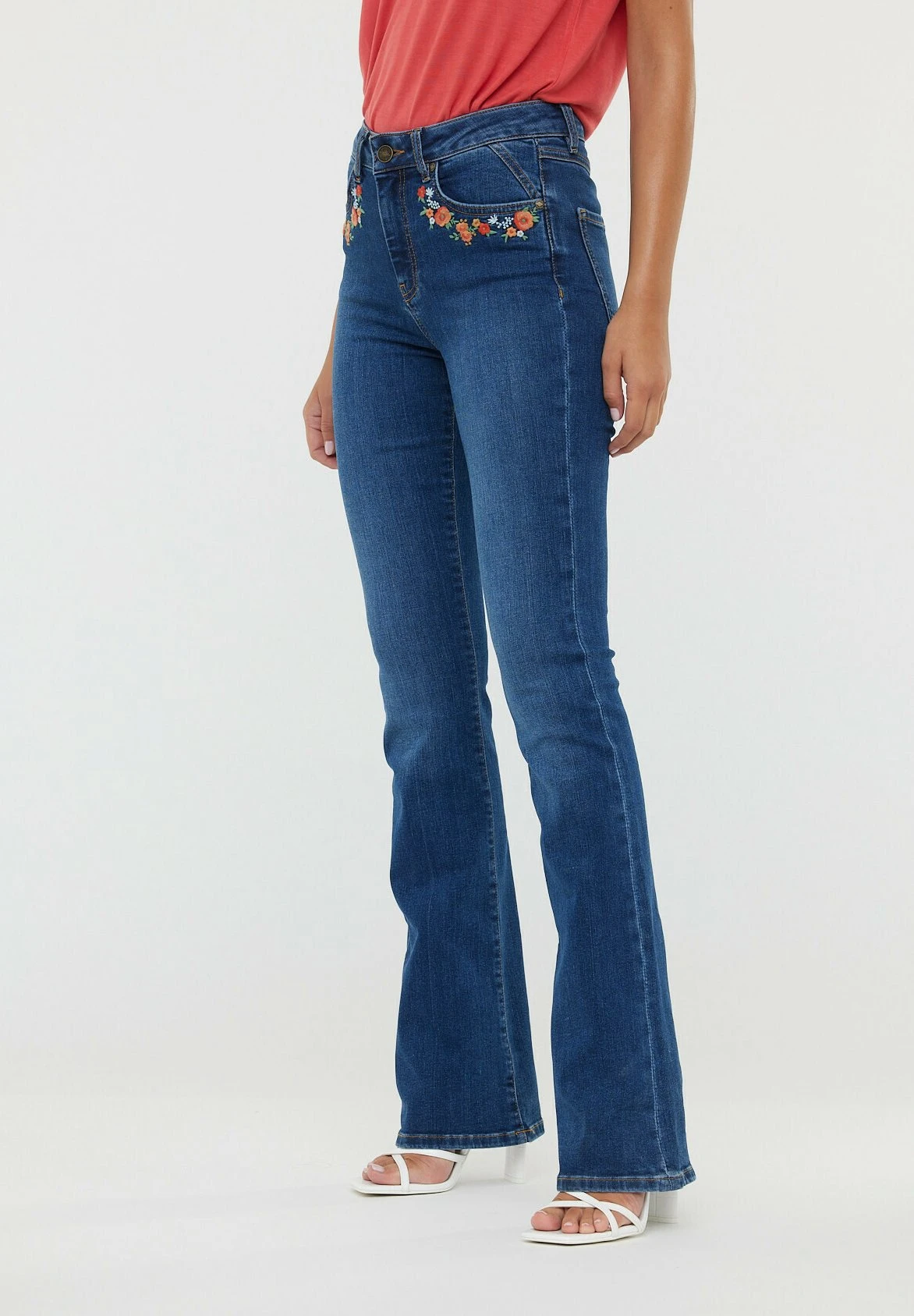 Lee Cooper Jeden - Jean Flare - Medium Blue Brushed