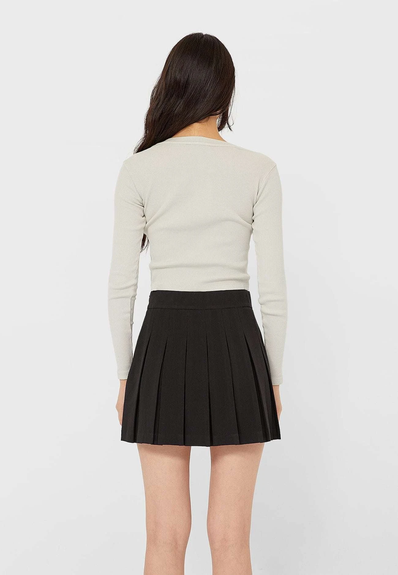 Stradivarius Jupe PlissĂ©e - Black â Image 3