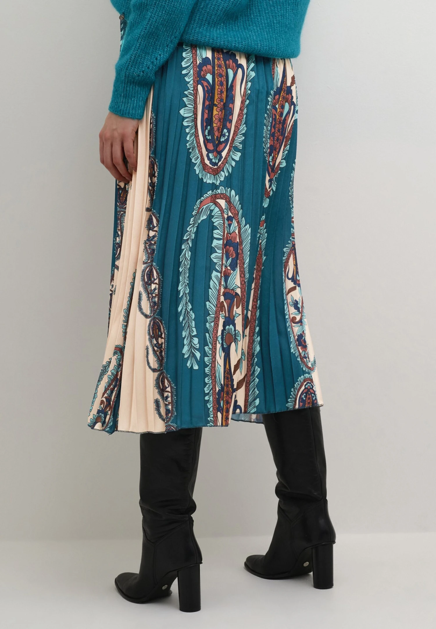 Cream Crdona - Jupe PlissĂ©e - Petrol Paisley â Image 3