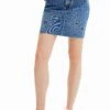 Desigual Fal Mickey Embro - Jupe En Jean - Denim Medium Wash