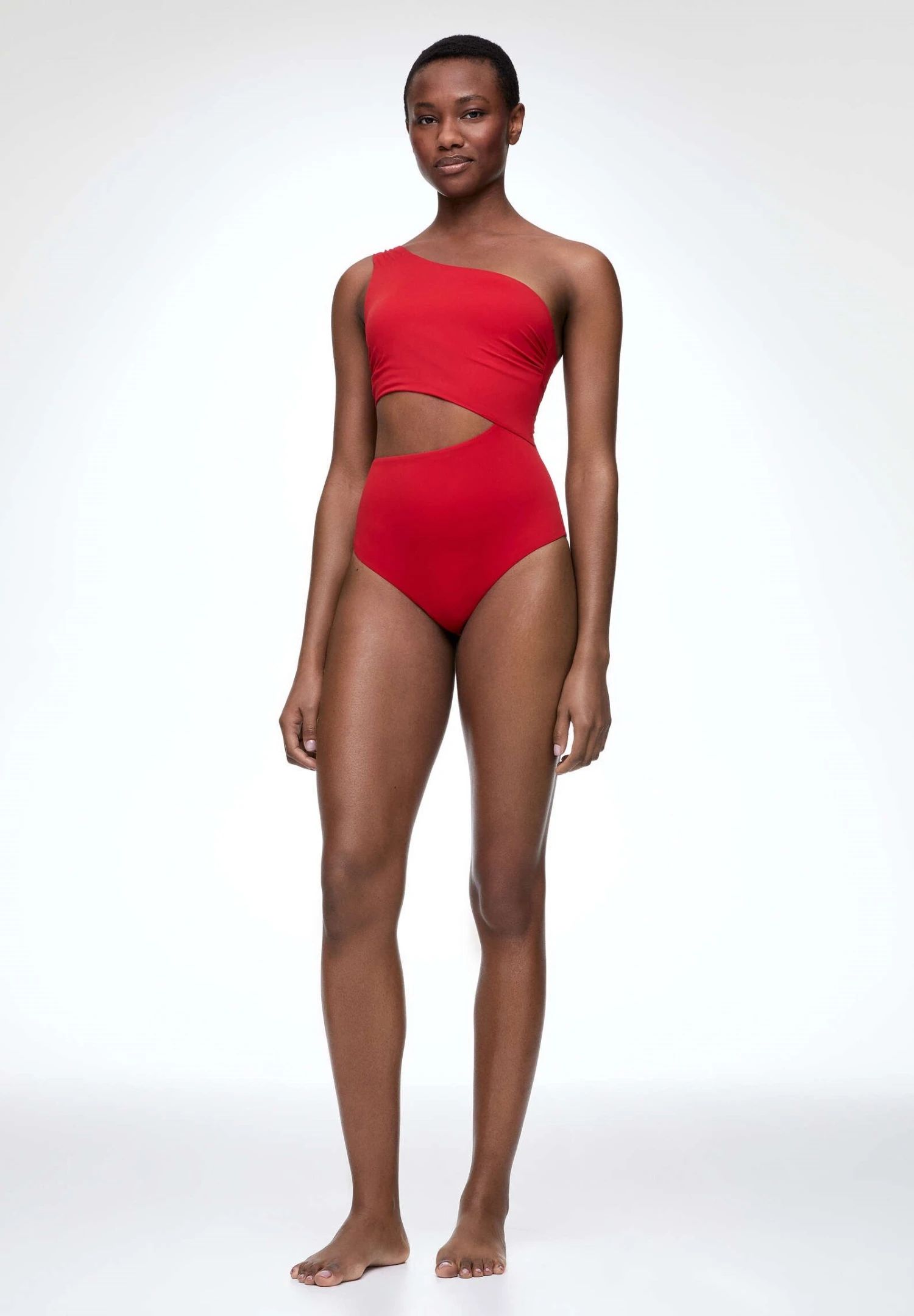 Oysho Floral Asymmetric - Maillot De Bain - Red – Image 4