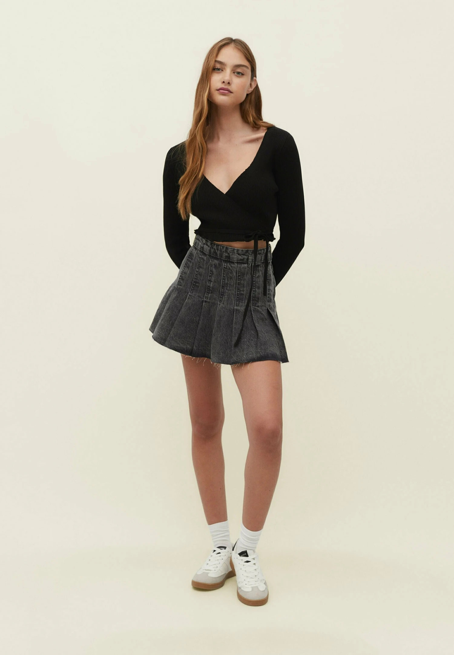 Stradivarius Box - Jupe PlissĂ©e - Grey Denim â Image 2