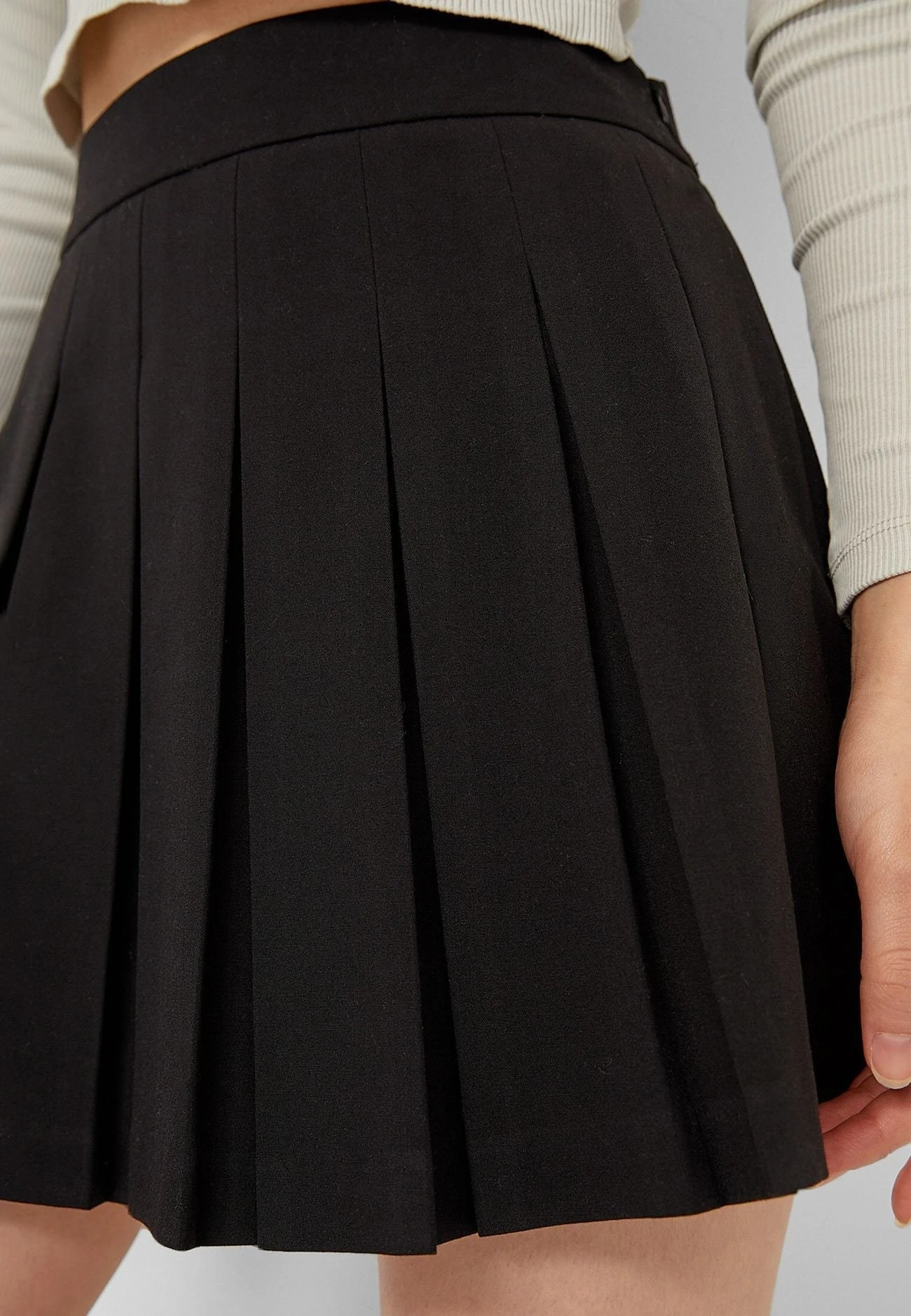 Stradivarius Jupe PlissĂ©e - Black â Image 4