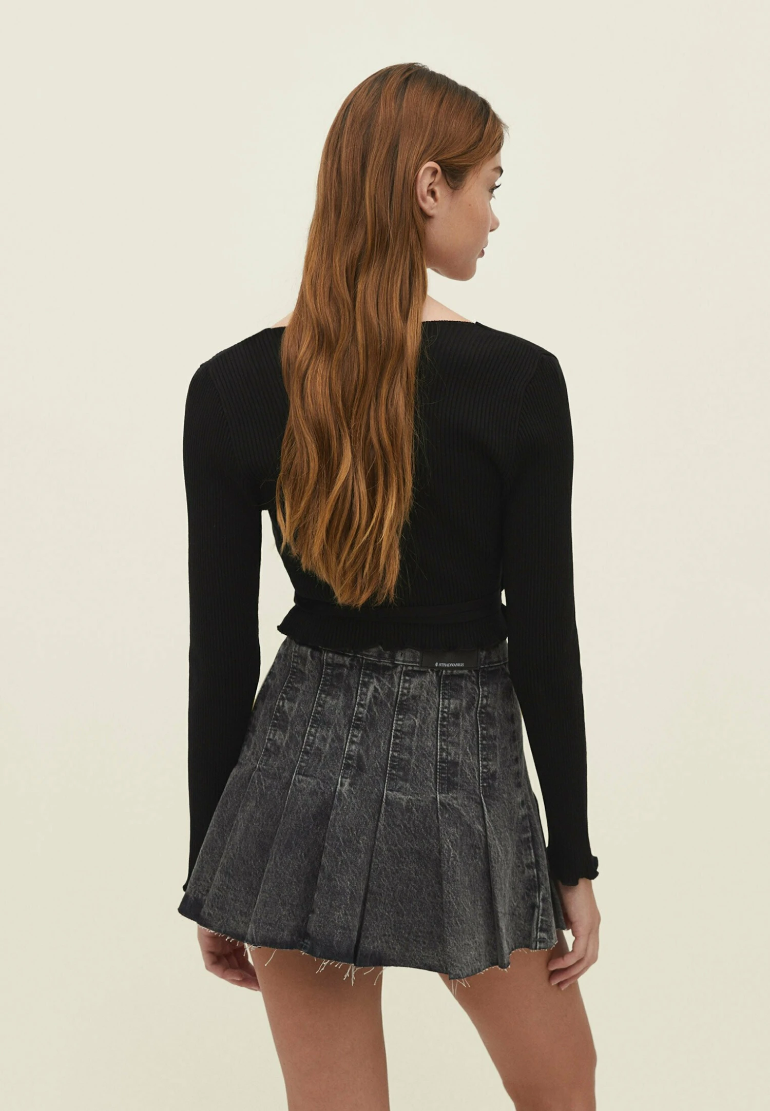 Stradivarius Box - Jupe PlissĂ©e - Grey Denim â Image 3