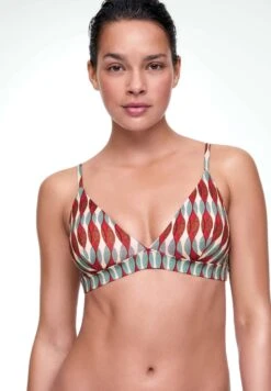 Oysho Geometric Triangle - Haut De Bikini - Dark Red