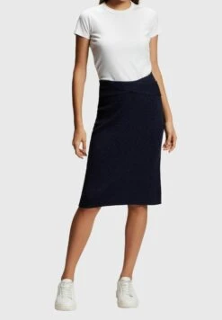 ESPRIT Gerippter Metallic Mit Twist-Effekt - Jupe Crayon - Navy