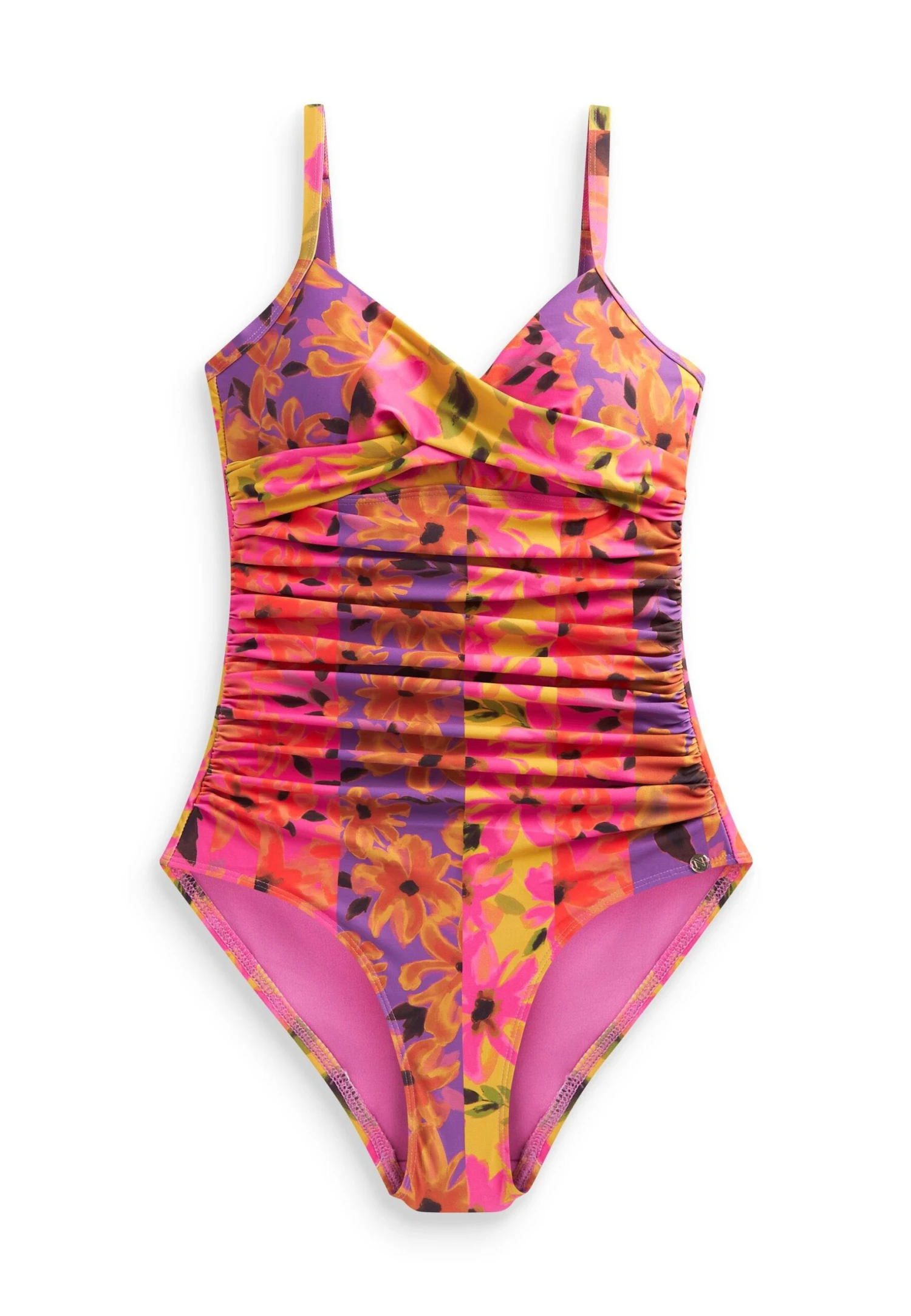 Next Tummy Control - Maillot De Bain - Yellow Pink Spliced Floral â Image 5