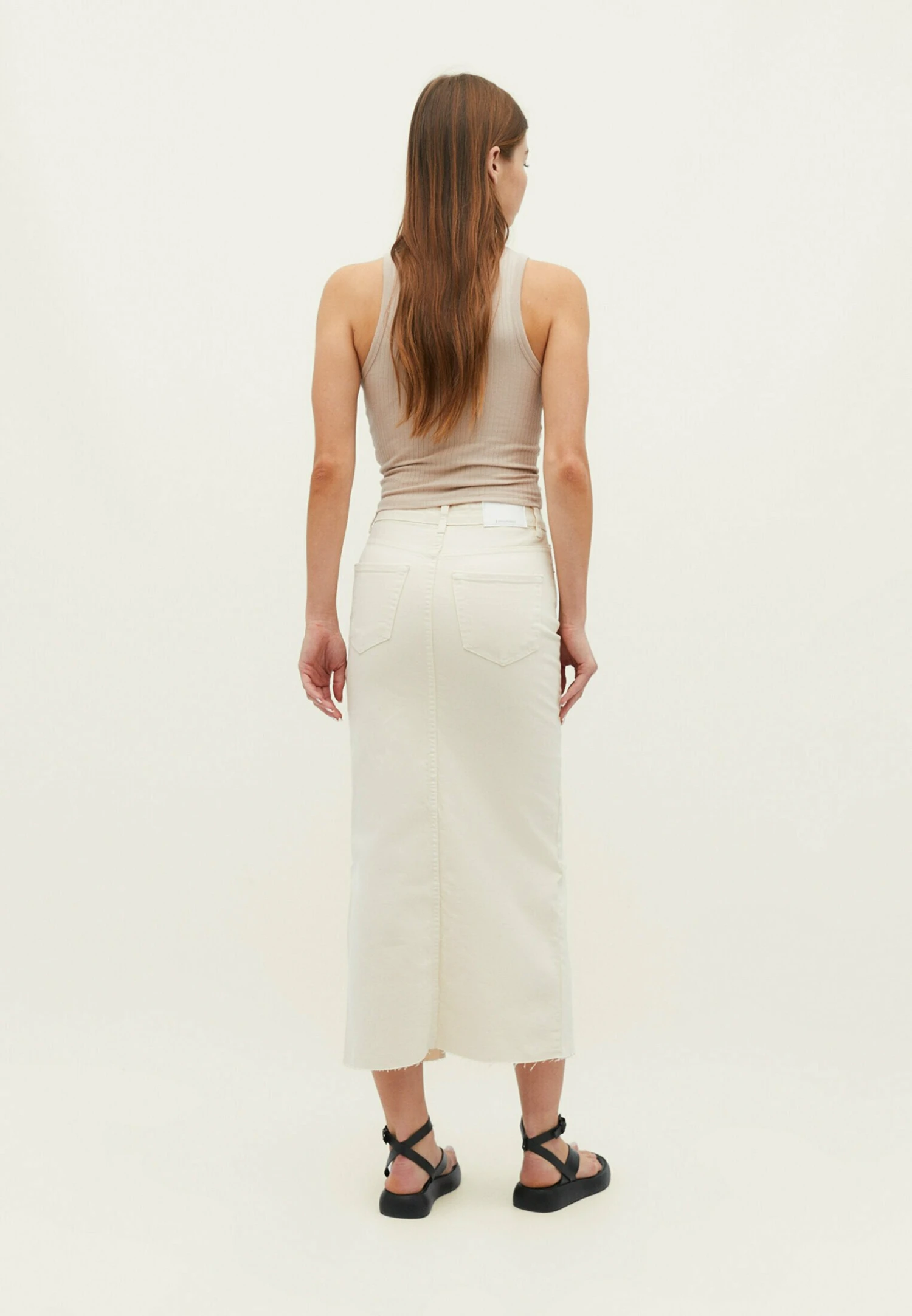Stradivarius Long Comfort - Jupe Crayon - Off White â Image 3