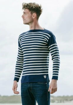 Armor-Lux Brest Marinière - T-Shirt À Manches Longues - Rich Navy Nature