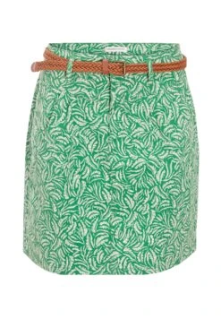 Gerader Chino Mit Gürtel - Minijupe - Vert