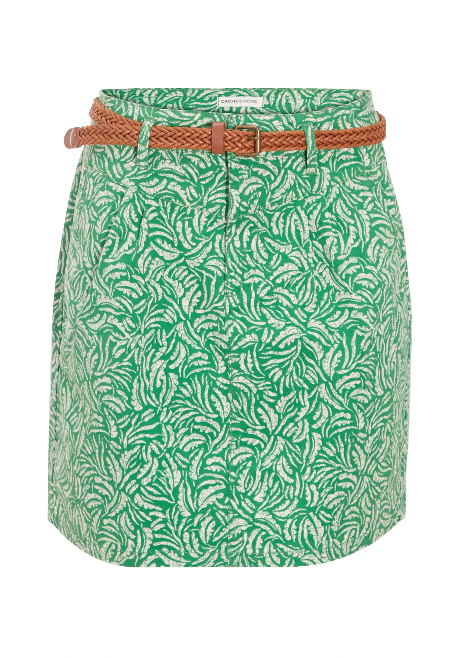 Gerader Chino Mit GĂŒrtel - Minijupe - Vert