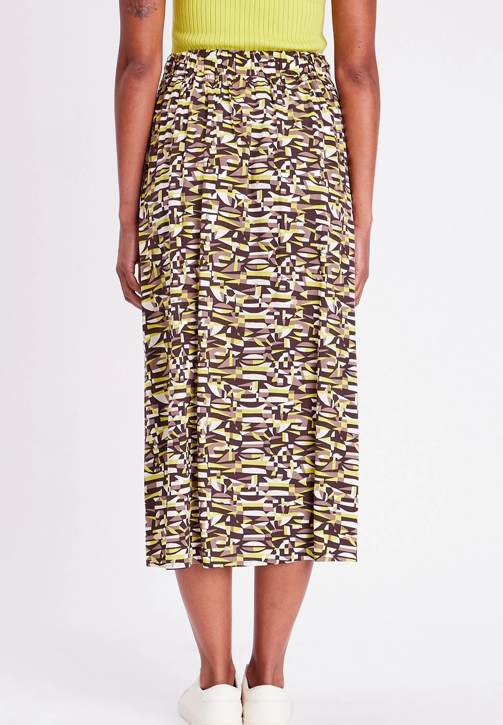 Geschlitzter Midi - Jupe TrapĂšze - Marron â Image 2