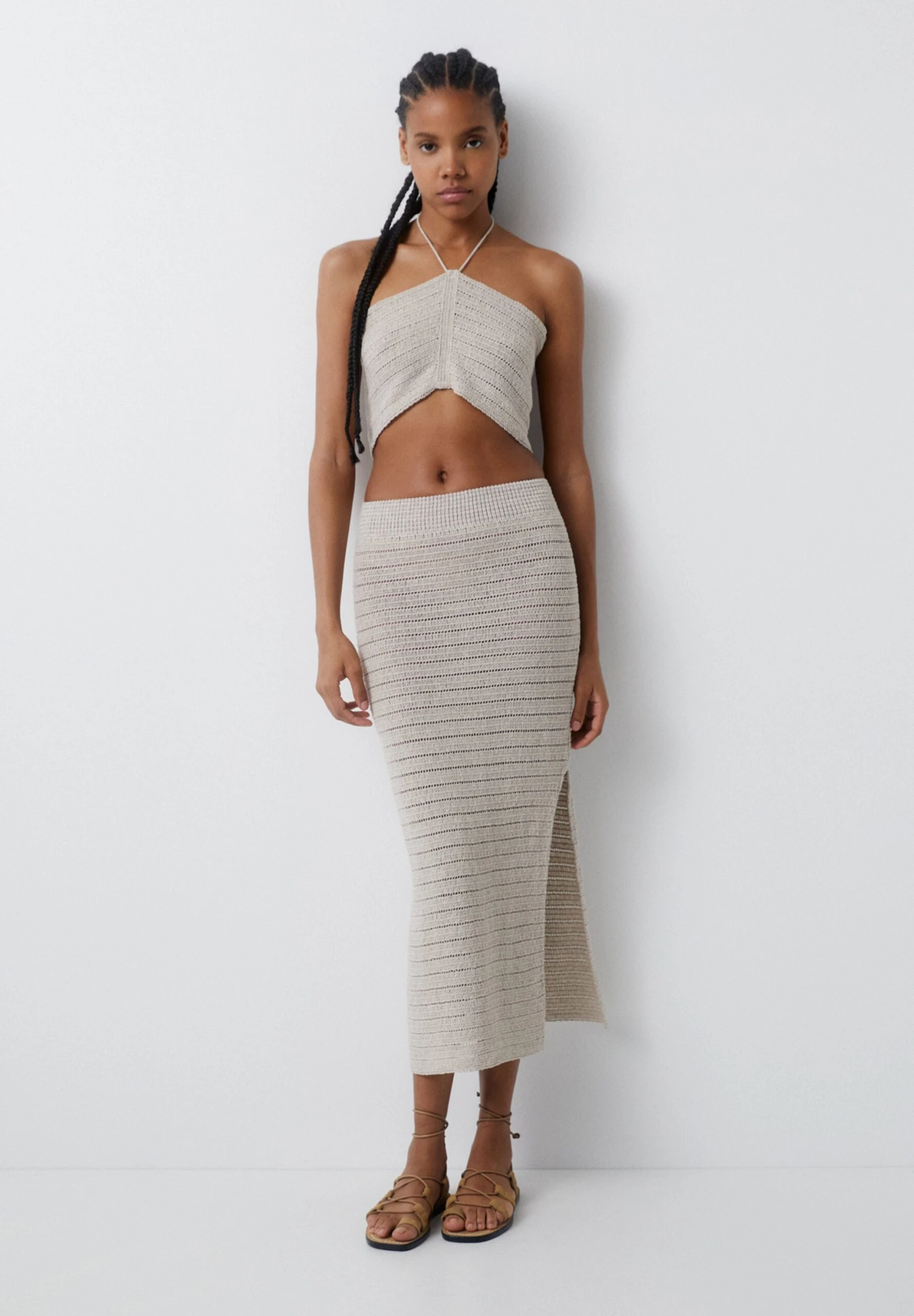 PULL & BEAR Crochet - Jupe TrapĂšze - Camel â Image 2