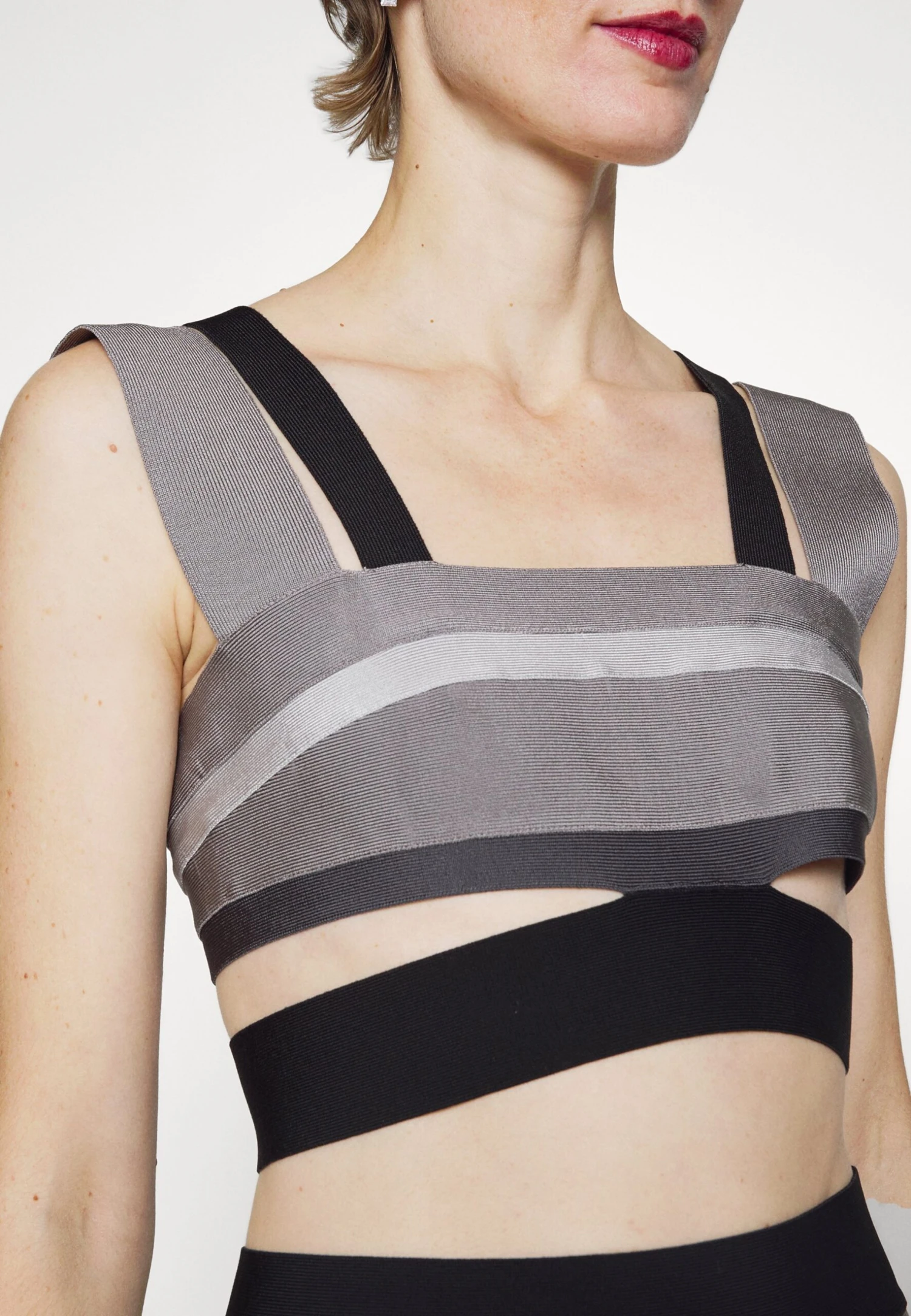 Herve Leger Law Roach Bandage Cutout Crop - DĂ©bardeur - Ash â Image 6