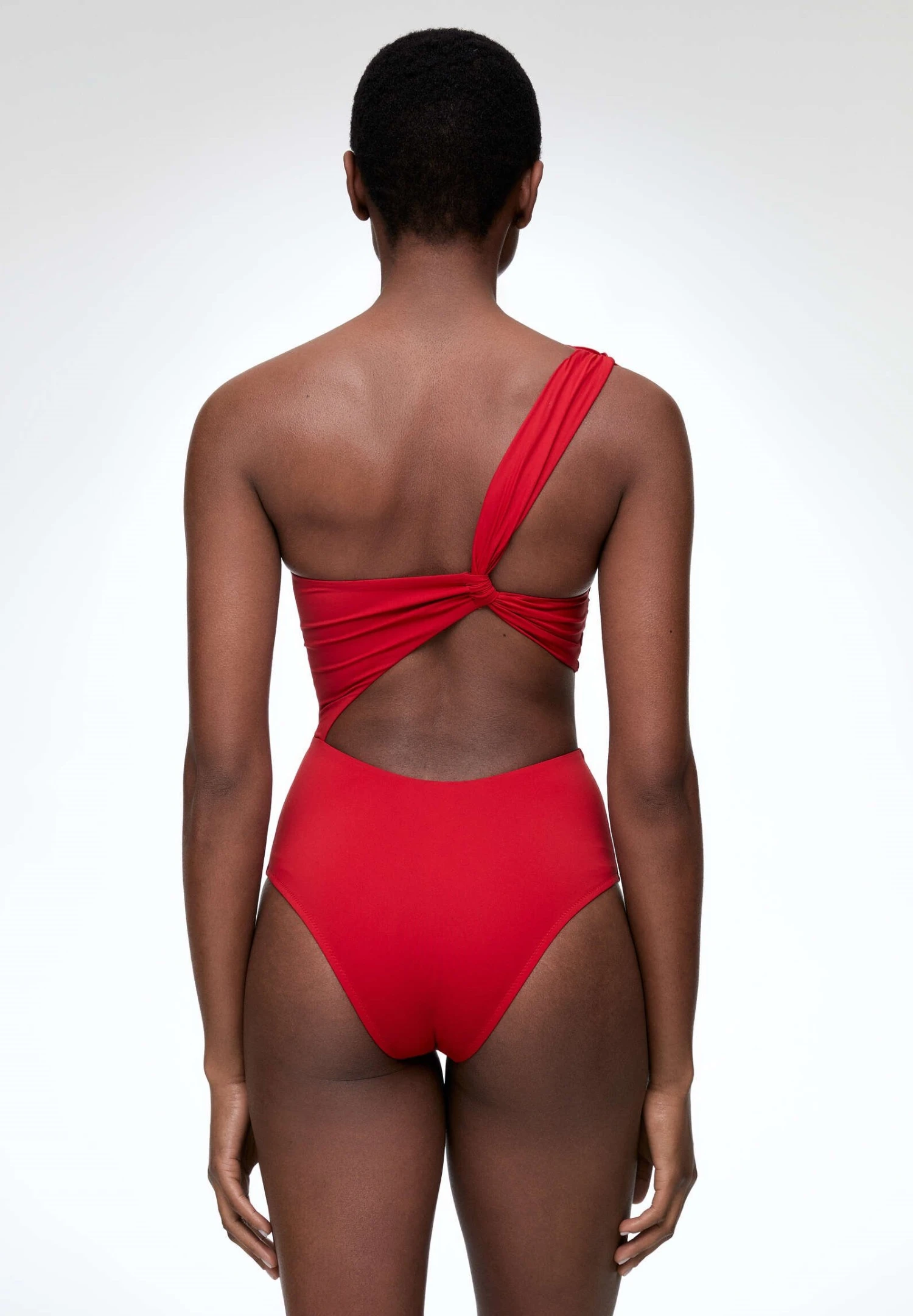 Oysho Floral Asymmetric - Maillot De Bain - Red – Image 3