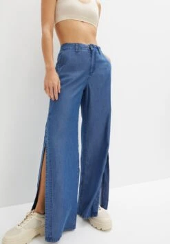 Weite Mit Schlitz Aus Nachhaltigem - Jean Flare - Blue