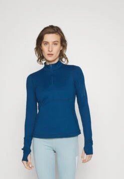 Sweaty Betty Therma Running Half Zip - T-Shirt Ă Manches Longues - Deep Blue