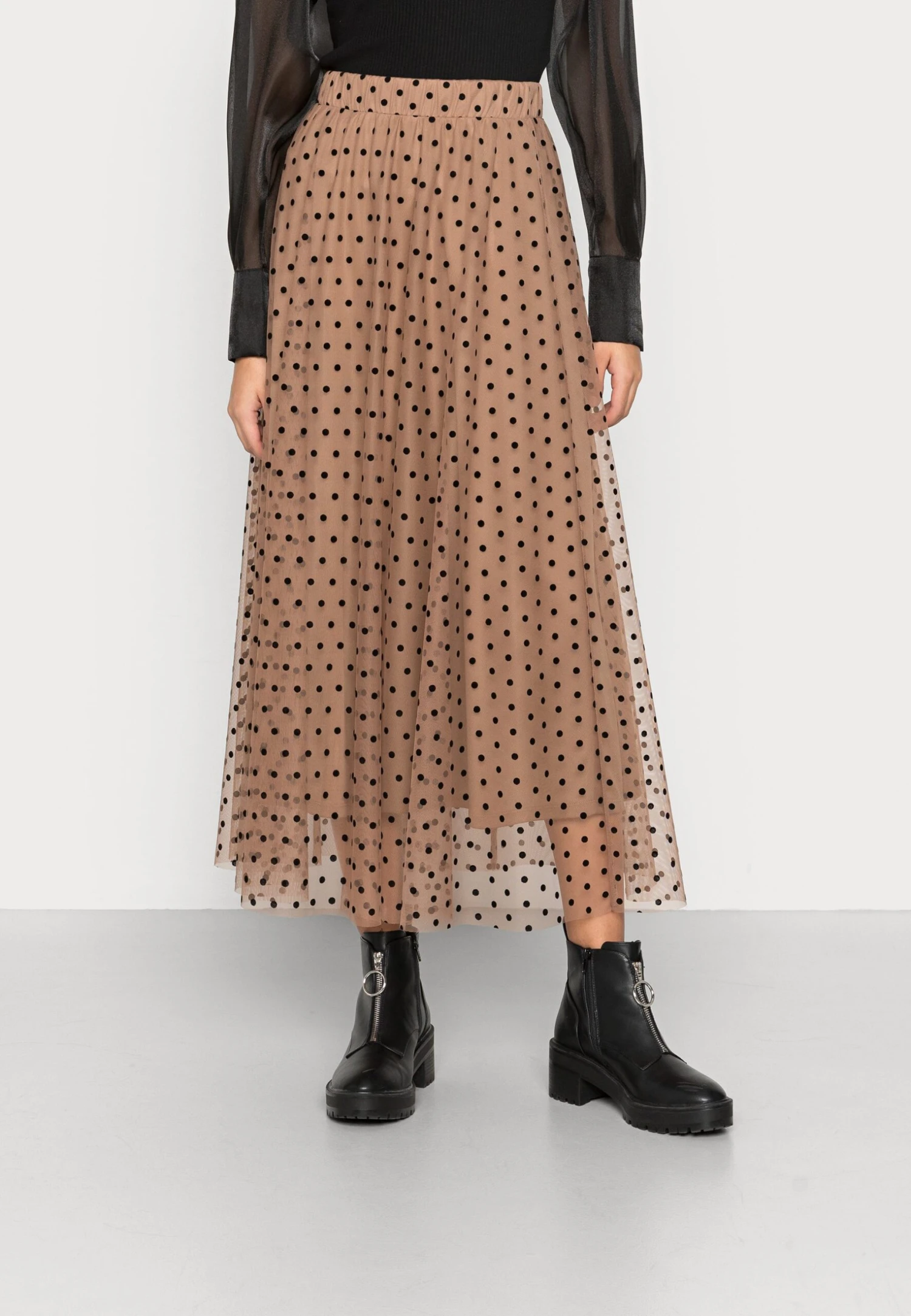 ONLY Onlponera Tulle Dot Skirt - Jupe Longue - Leaveless Tree/Dots Black