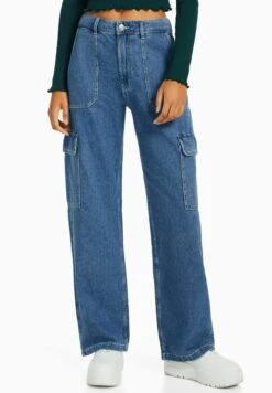 BERSHKA Jean Droit - Dark Blue