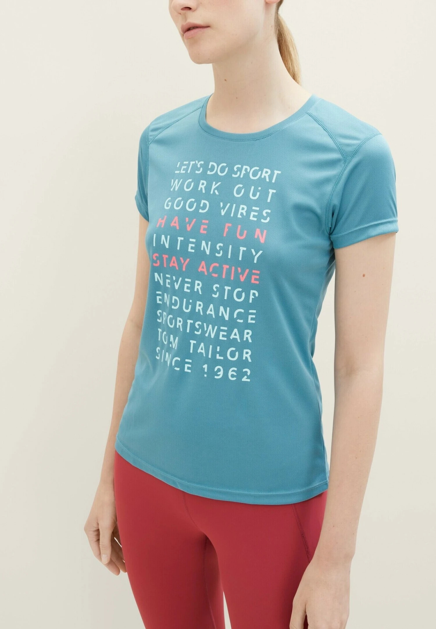 Tom Tailor Active Wear Atmungsaktives - T-Shirt Imprimé - Dark Mint – Image 4