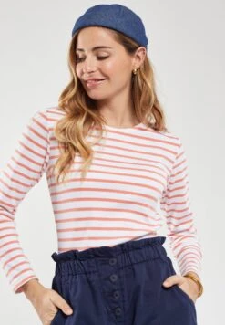 Armor-Lux Lesconil Marinière - T-Shirt À Manches Longues - Blanc Bisque