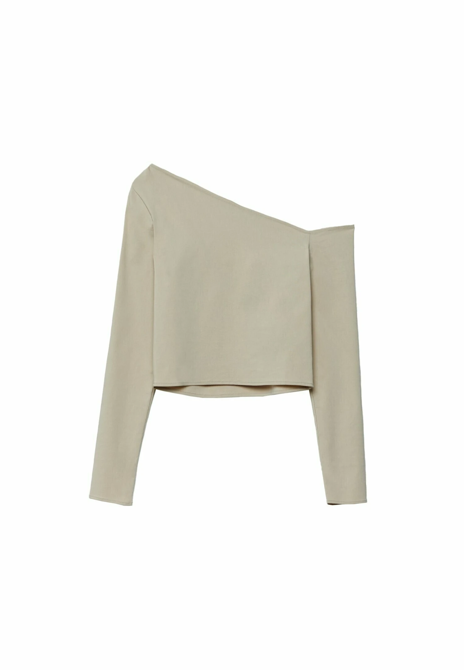 Stradivarius Long Sleeve With Asymmetric Neckline - T-Shirt Ă Manches Longues - Stone â Image 5