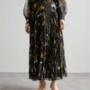 Erdem Midi Length Skirt - Jupe Plissée - Cecilia Birds Black