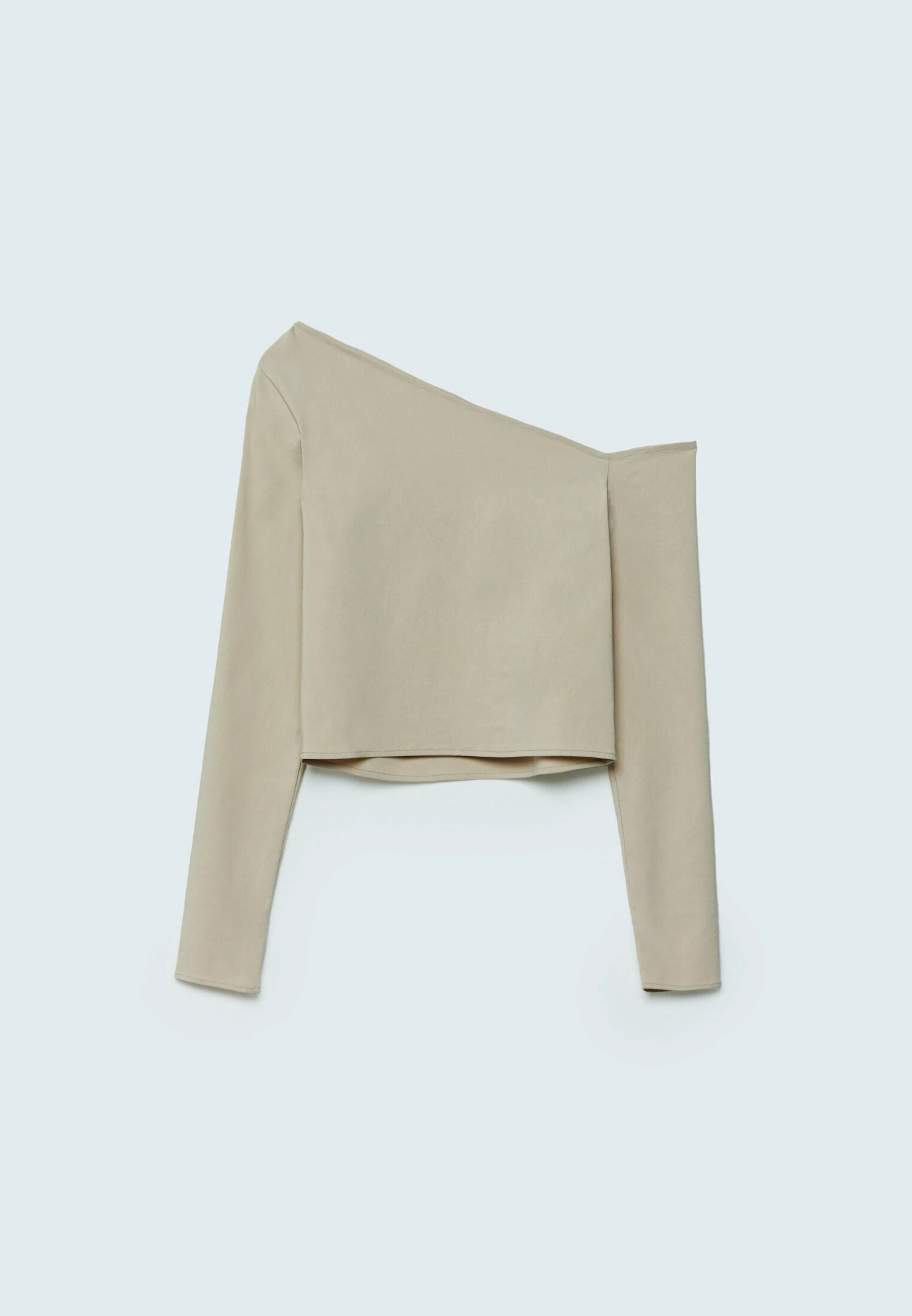 Stradivarius Long Sleeve With Asymmetric Neckline - T-Shirt Ă Manches Longues - Stone â Image 7