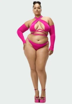 Adidas Originals Ivy Park Crisscross Plus Size - Haut De Bikini - Shock Pink