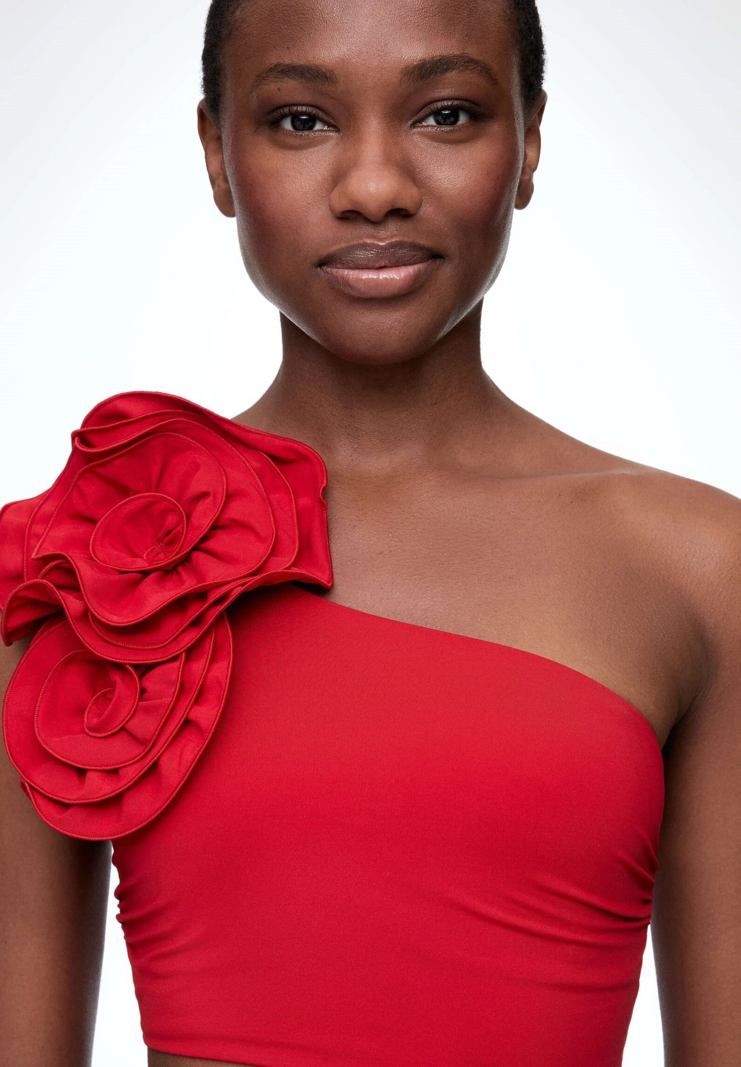 Oysho Floral Asymmetric - Maillot De Bain - Red – Image 6