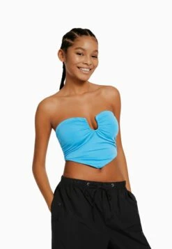 BERSHKA Comfort With Detail - Débardeur - Blue